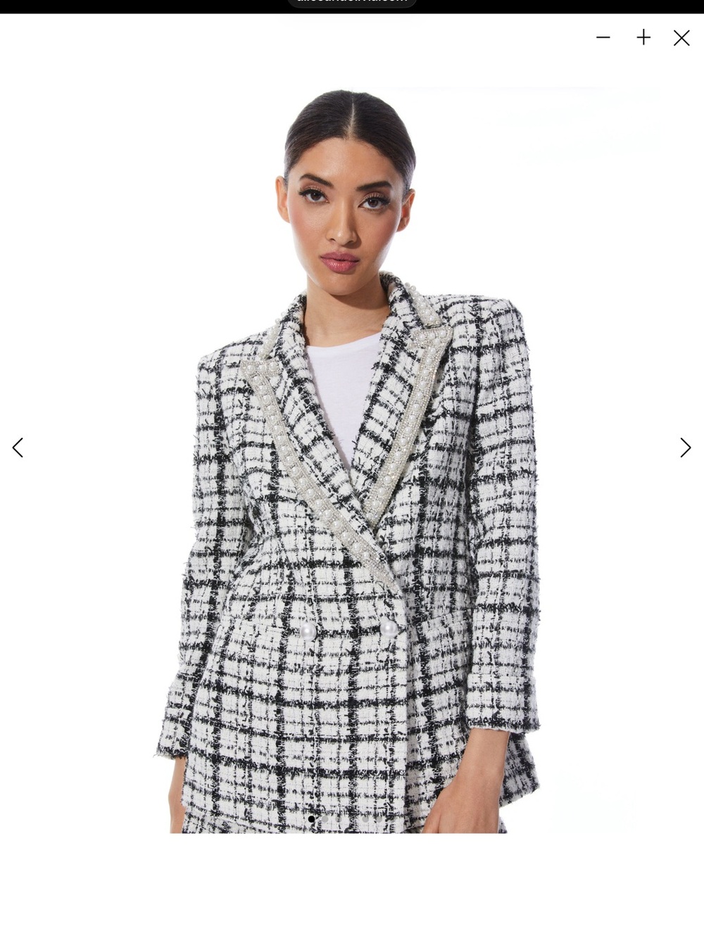Alice + Olivia Justin tweed embellished blazer
